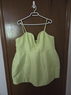 Lime Green Spaghetti Strap Mini Dress